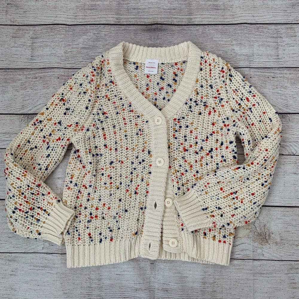 Hanna Andersson Cream Sweater with Colorful Accents